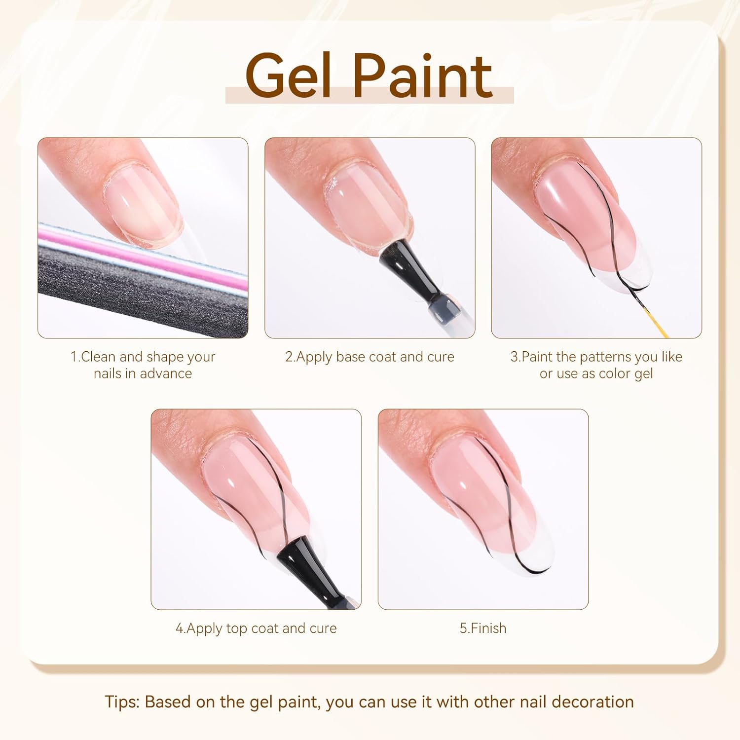 Buy now Makartt Gel Paint for Nail Art Set: 6 Colors No Wipe Solid Gel Polish for DIY Design at Home, Soak Off UV LED Manicure, Silver White Black Red Gold Nude at indiglob india