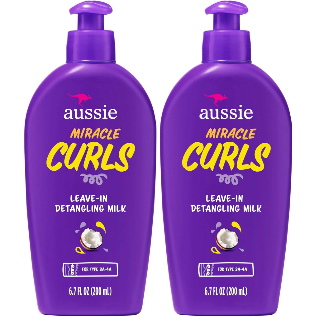 Aussie Miracle Curls with Coconut Oil, Paraben Free Detangling Milk Treatment, 6.7 fl oz
