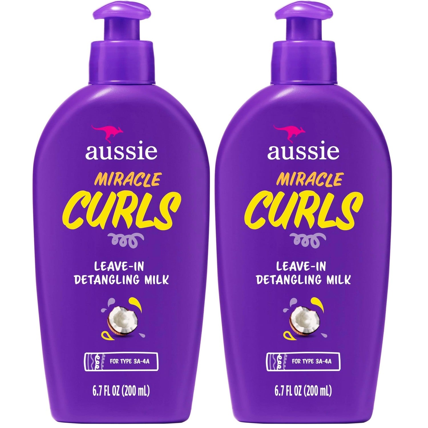 Aussie Miracle Curls with Coconut Oil, Paraben Free Detangling Milk Treatment, 6.7 fl oz