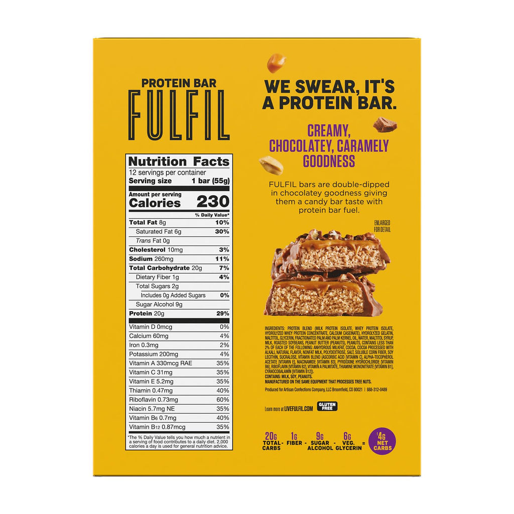 FULFIL Chocolate Peanut Caramel, 20g Protein (12ct)