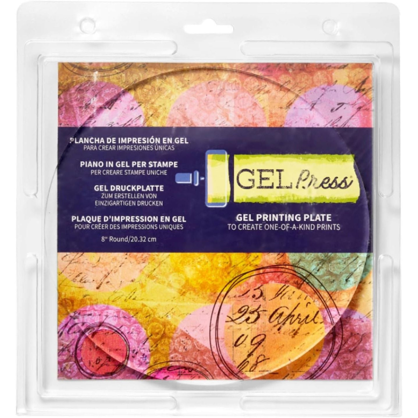 Buy now Gel Press Monoprinting Print Plate - 12” X 14” Gel Plate - Printmaking Supplies - Reusable Gel Printing Plate for Press Art for Card Making, Scrapbooking, Journaling, Arts and Crafts, Home Decor 8" Circle at indiglob india