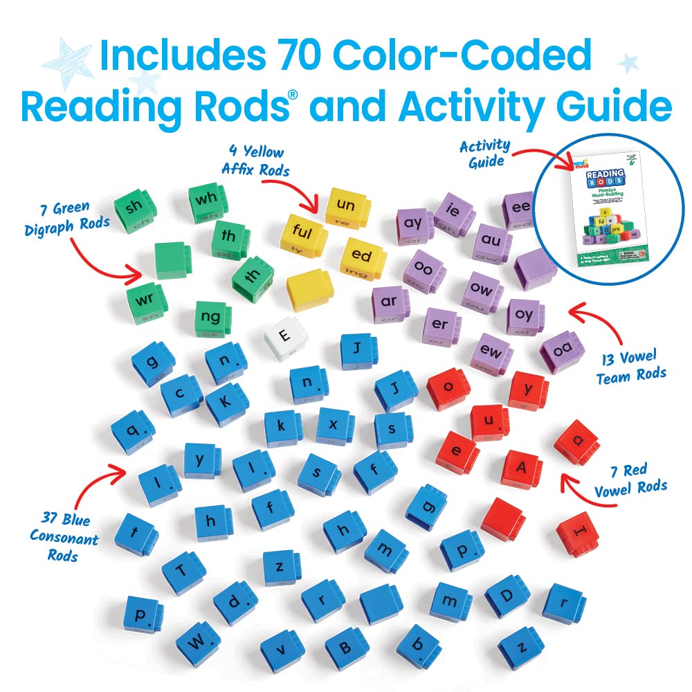 hand2mind Reading Rods Phonics Word-Building, Ages 6+