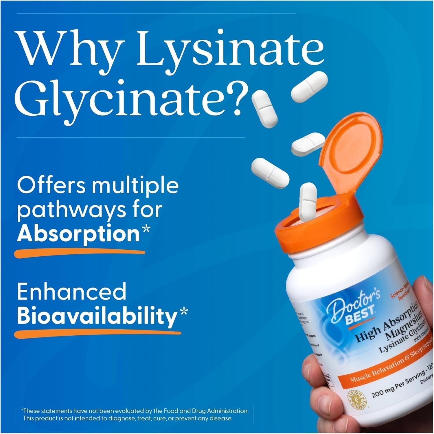 Buy now Doctorâ€™s Best High Absorption Magnesium Glycinate Lysinate Supplement - 100% Chelated for Maximum Absorption - Magnesium for Sleep and Muscle Relaxation - 200 Mg Per Serving - 240 Tablets at indiglob india