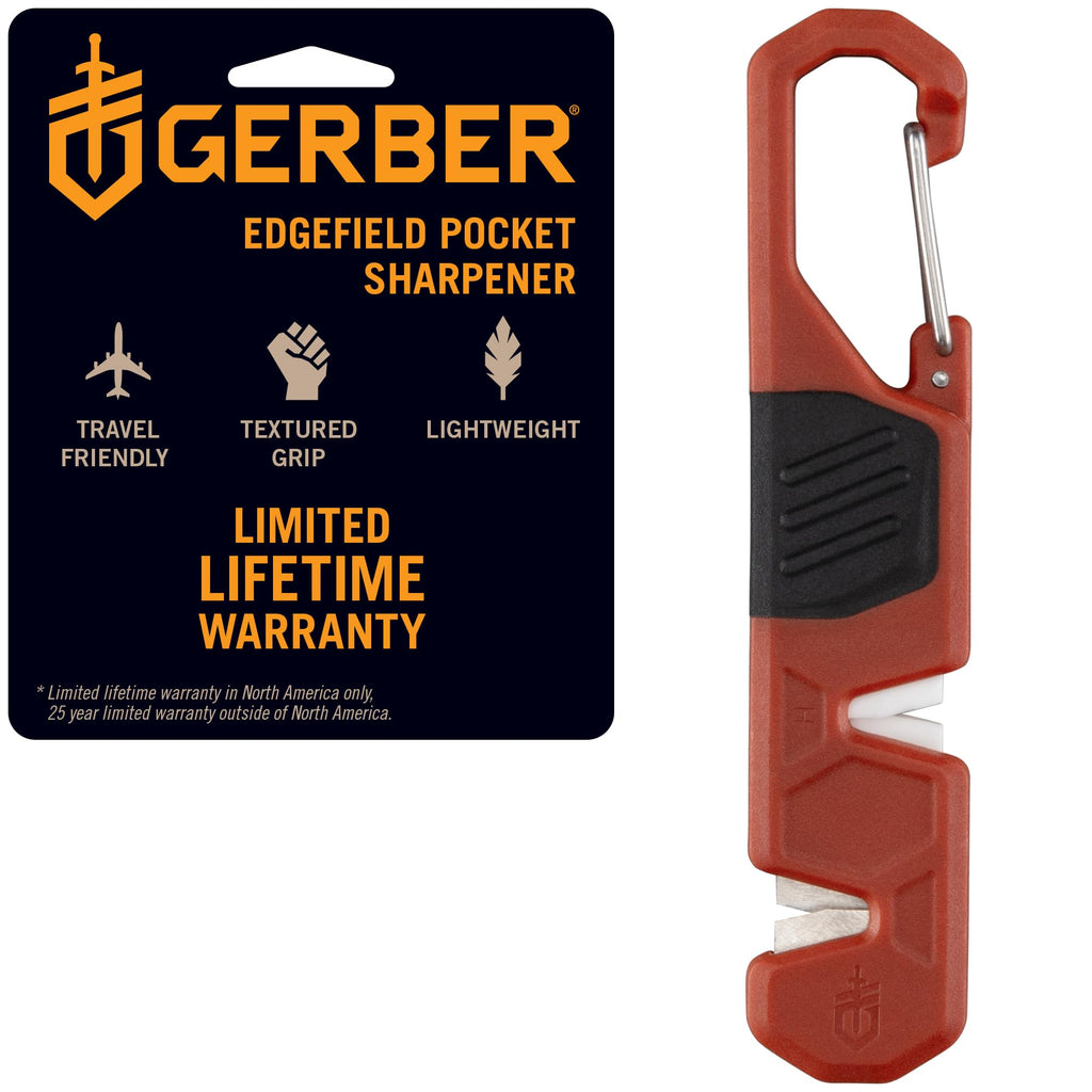 Gerber Edgefield Knife Sharpener, Dual Grit, Camping, Portable, Burnt Orange