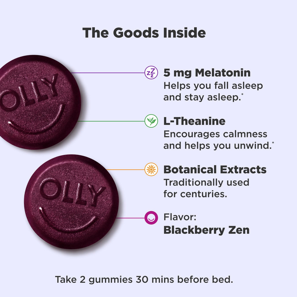 OLLY Extra Strength Sleep Pouch, 5 mg Melatonin, L-Theanine - 120 Count