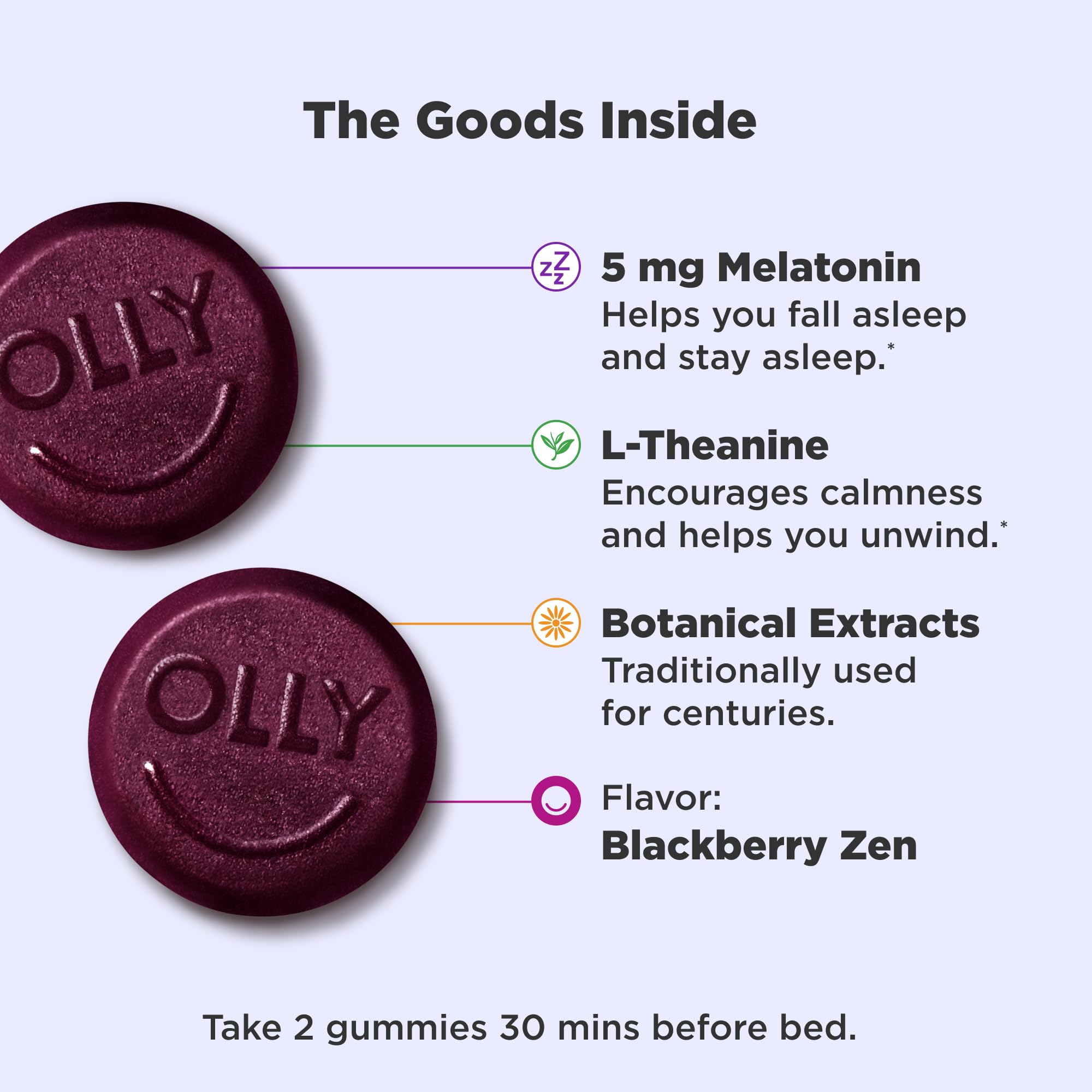 OLLY Extra Strength Sleep Pouch, 5 mg Melatonin, L-Theanine - 120 Count