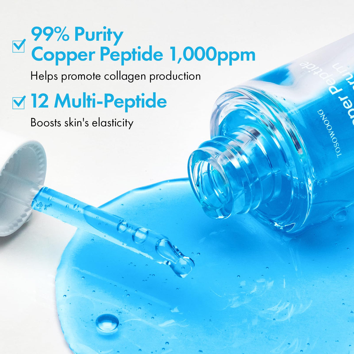 TOSOWOONG Copper Peptide Face Serum, Anti-Aging for Fine Lines, Hydrating