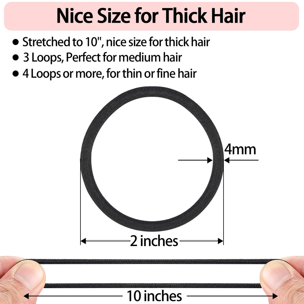 ADRIONE Colorful Hair Ties for Women, Girls & Kids 288 Bulk Pack, 4MM Ponytail Holders Hair Elastic Bands for Thick, Medium, Thin, Fine, Short Hair Rubber Bands No Damage Non Slip (40 Assorted Colors)