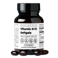 Santa Cruz Paleo Vitamin K2 + D3 Softgels, Daily Supplement with Organic Olive Oil, Includes Vitamin K1 & Two Forms of K2, Supports Heart & Bone Health, Gluten Free, Sugar Free, Paleo, Keto, 60 Count