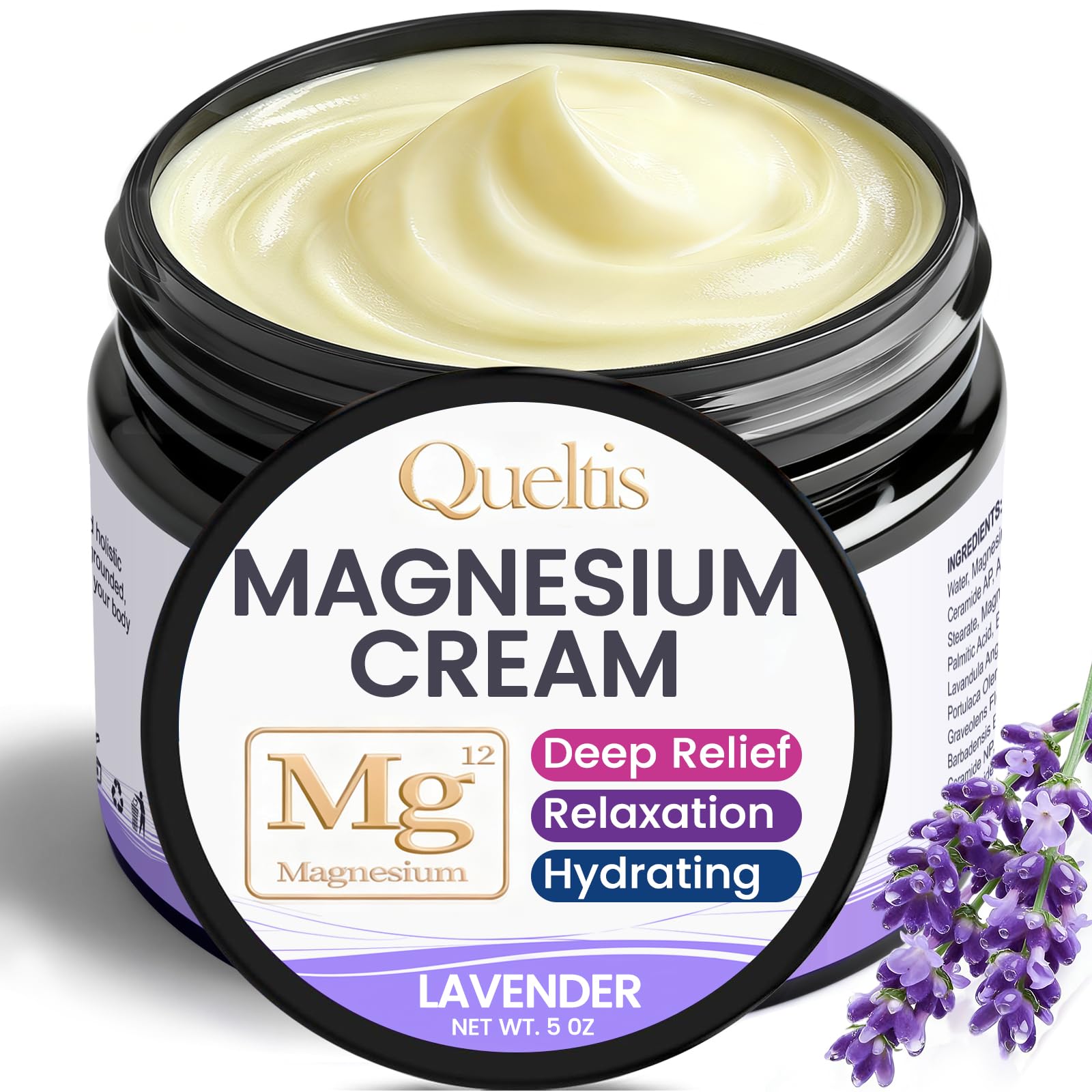 Magnesium Lotion, Magnesium Cream for Sleep, Pain & Leg Cramps, Topical Magnesium Chloride Cream for Muscle Relaxation, Calming, Moisturizing - Skin-Friendly & Safe for Kids | 5OZ (Rose)
