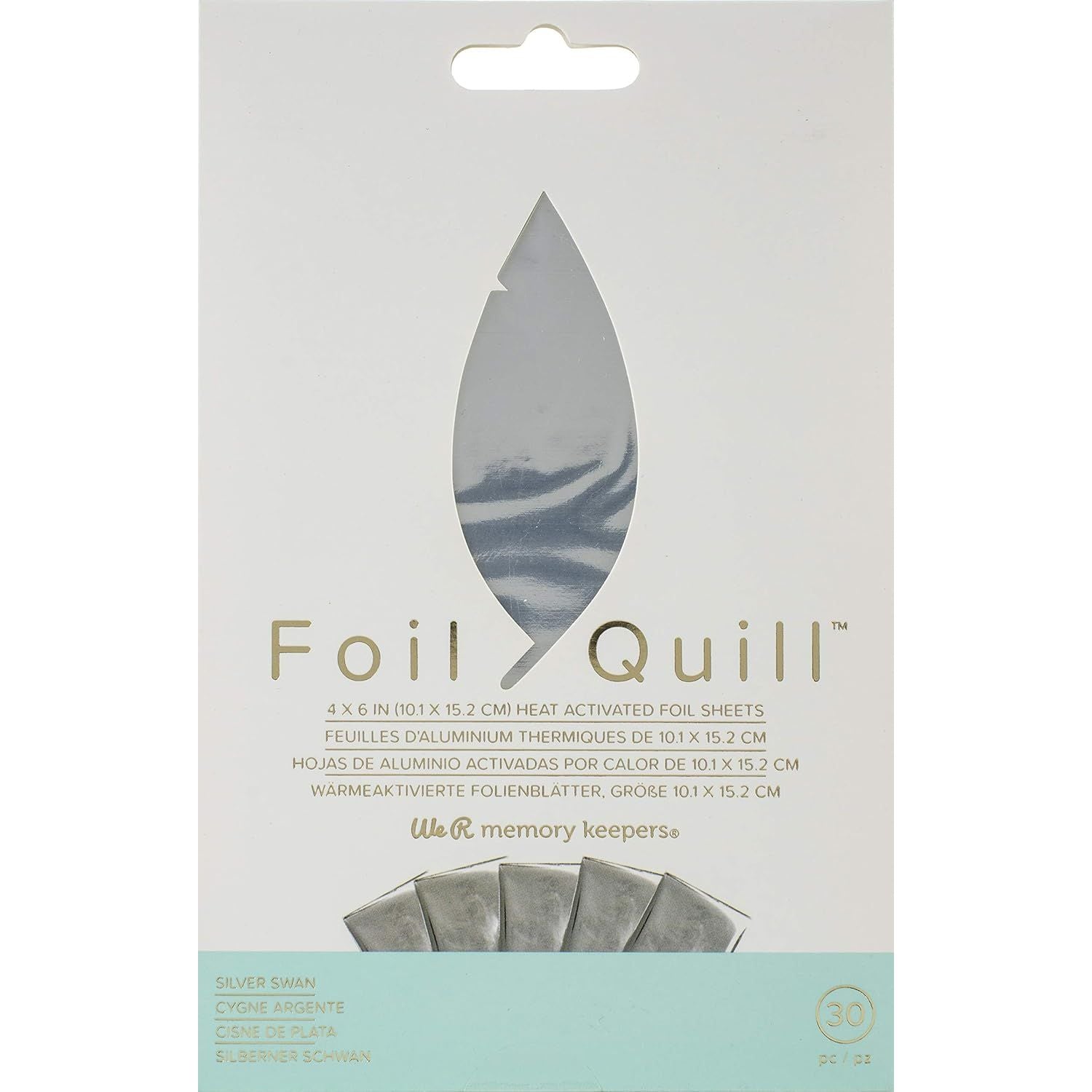 Buy now We R Memory Keepers Foil Quill Foil Sheets 4"X6" 30/Pkg-Shining Starling Silver Swan at indiglob india