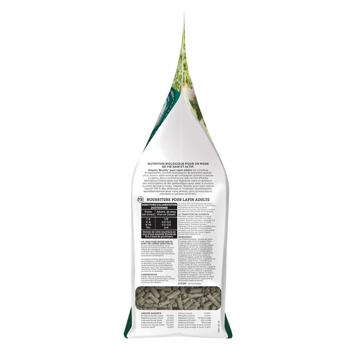 Oxbow Organic Bounty Adult Rabbit Food, Organic Rabbit Pellets, USA, 3 lb