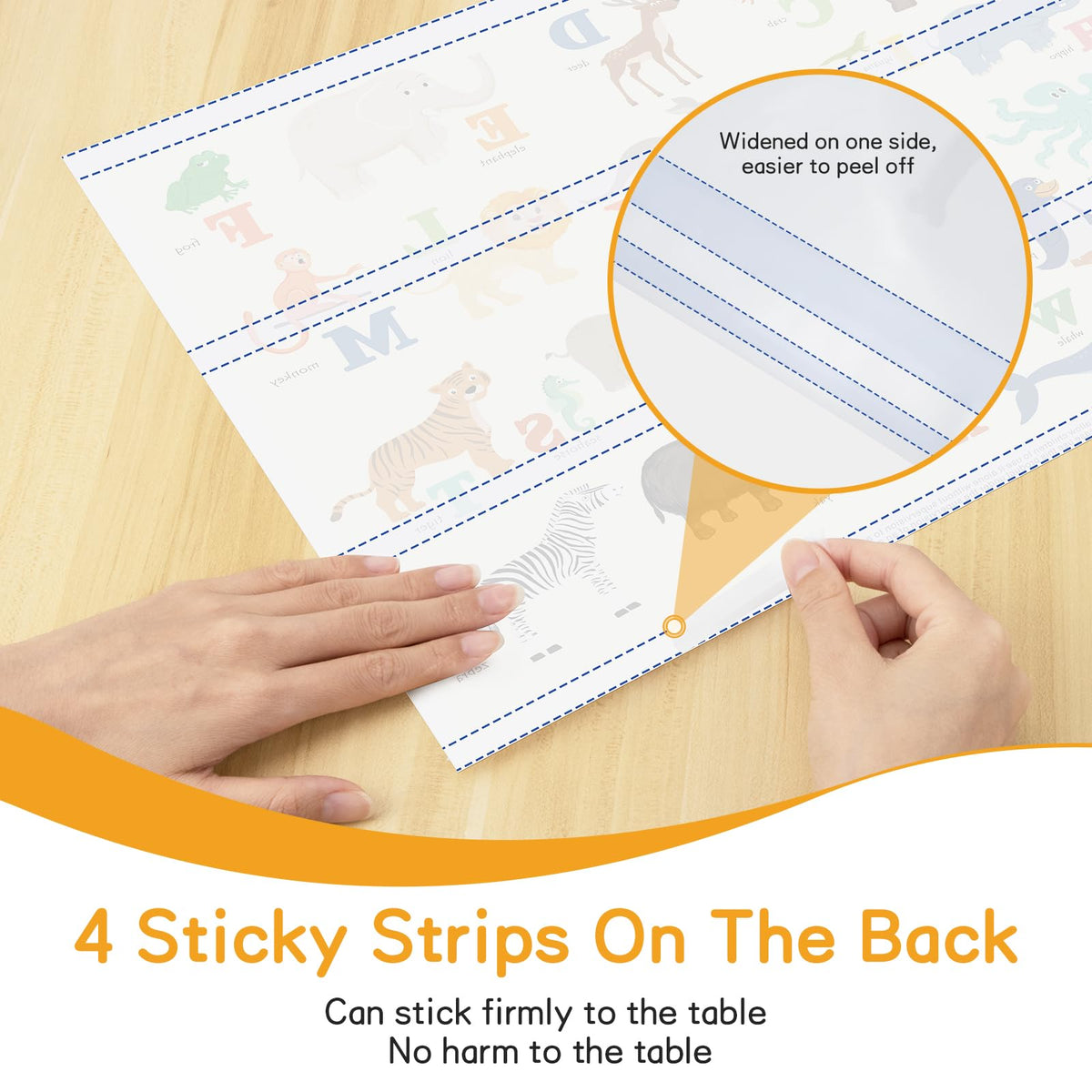 Disposable Placemats for Baby & Toddlers - Stick-On Table Mats for Restaurants, Travel With 4 Designs - Kids' Placemats (Individual Package)