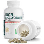 Bronson Iron Bisglycinate 25 mg, 90 Vegetarian Capsules | Gentle on the Stomach, Non-Constipating, Supports Energy & Red Blood Cell Production, Non-GMO, Gluten-Free & Soy-Free