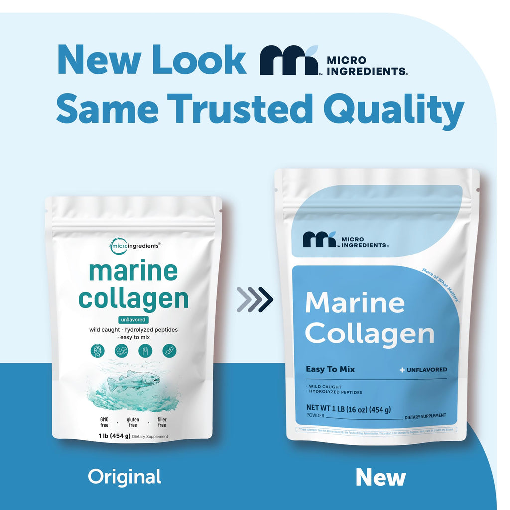 Micro Ingredients Marine Collagen Protein Powder, 1 Pound | Wild Caught Fish Source | Hydrolyzed Peptides | Unflavored, Keto, & Paleo Friendly | Easy to Mix, Non-GMO