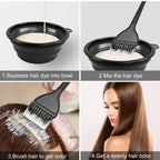 Buy now Yexixsr 5Pcs Professional Salon Hair Coloring Dyeing Kit, Hair Bleach Dit Hair Coloring Products with Hair Dye Brush, Hair Color Bowl, Hair Clips at indiglob india