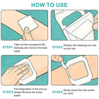 50PCS Transparent Film Dressing, 4" x 4.75" (20 PCS)+2.38" x 2.75" (30 PCS),Waterproof Clear Adhesive Bandages for Wound Care, IV Shield & Tattoo Aftercare