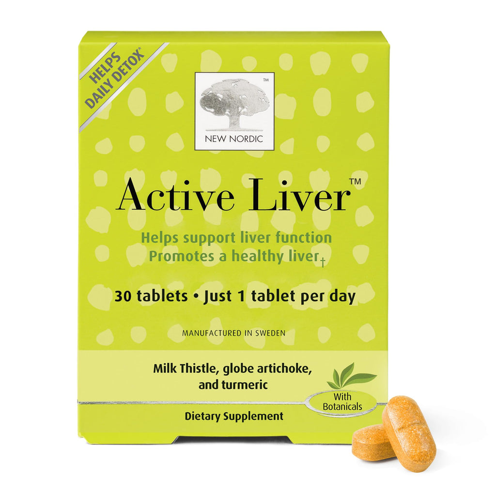 NEW NORDIC Active Liver Daily Support Supplement 90-Day Supply - 90 Tablets | Includes a supply of daily liver supplements, featuring a botanical blend of milk thistle and artichoke in a tablet format