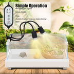 TFNN Reptile Heat Lamp, Double-Head Heat Lamp with Clamp, UVA UVB Reptile Light with Intelligent Cycle Timer for Turtle, Bearded Dragon, Lizard and More, 2 Bulbs 25W+50W