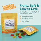 TrueSeaMoss Gummies Sample – 1200mg Irish Sea Moss + Bladderwrack & Burdock Root – Travel-Size, Fruity – 14 Gummies – Easy On-the-Go Wellness