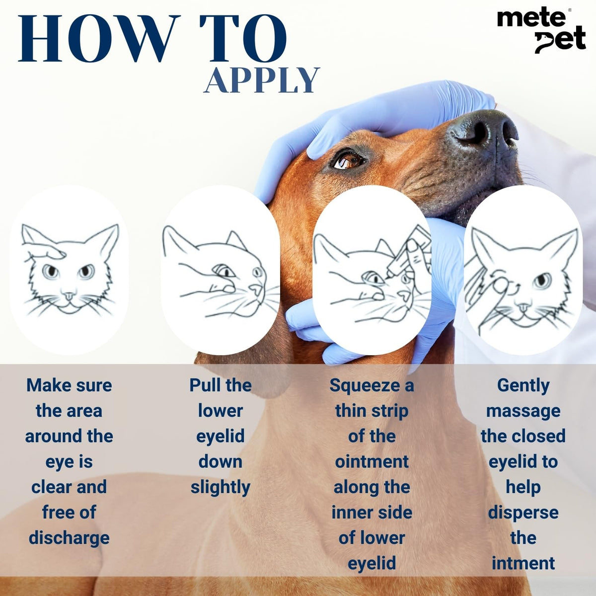 Vetromycin Pet Eye Ointment for Dogs and Cats 1/8 oz /5gr, 1 Tube - Gentle Daily Eye Care, Easy Topical Application