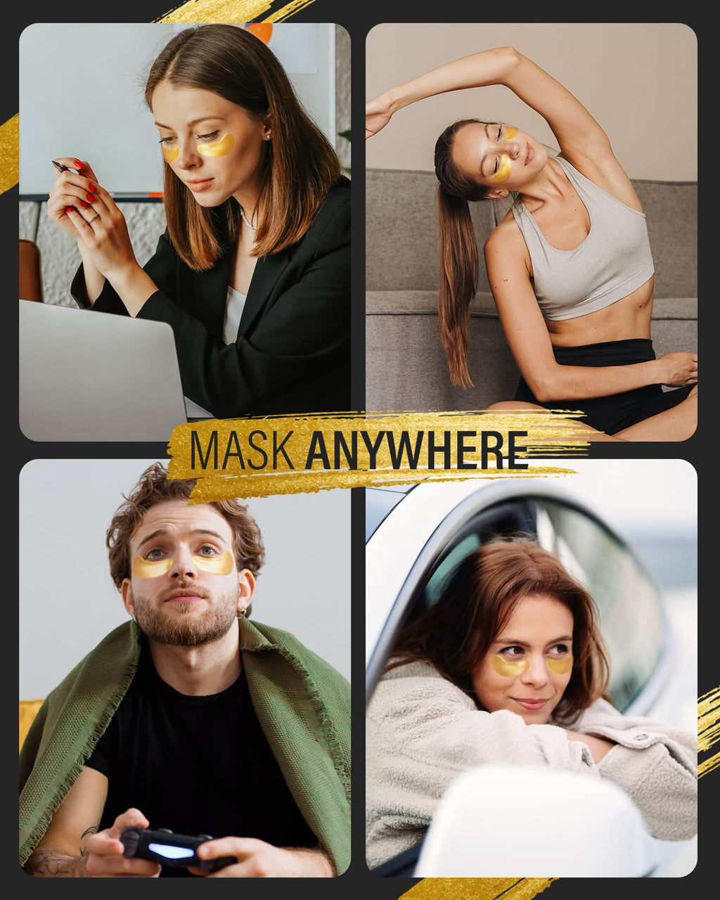 Buy now 24k Gold Under Eye Patches (30 Pairs), Eye Mask, Collagen Skin Care Products, Eye Patches for Puffy Eyes, Eye Masks for Dark Circles and Puffiness. at indiglob india