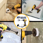 Buy now Hiware 4 Pcs Drill Brush Car Detailing Kit with Extend Attachment, Soft Bristle Power Scrubber Brush Set for Cleaning Car, Boat, Seat, Carpet, Upholstery and Shower Door - White at indiglob india
