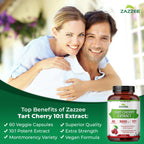 Zazzee Tart Cherry 10:1 Extract, 60 Vegan Capsules, 2 Month Supply | Montmorency Cherry, Certified Kosher, Joint & Uric Acid Support, Antioxidant Support Formula, Non-GMO, Made in the USA