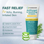 Antifungal Cream for Jock Itch, Ringworm, Psoriasis & Athlete’s Foot – Extra Strength Relief for Itchy, Burning Skin – Fast-Acting Formula for Tinea Cruris, Tinea Versicolor & Skin Irritations