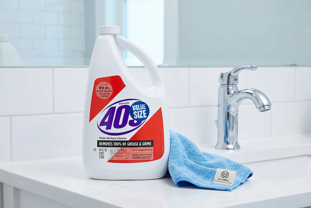 409 Multi-Surface Cleaner Antibacterial Degreaser Refill Bottle 64 oz Kills 99.9% of Germs bundled with Microfiber Cleaning Cloth