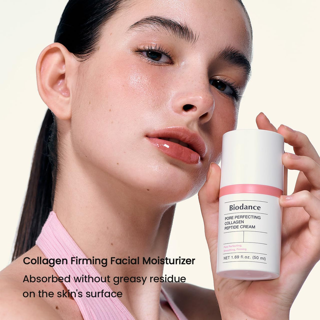 BIODANCE Pore Perfecting Collagen Peptide Cream, Hydrating, Plumping, Pore Care, Firming Facial Moisturizer, Korean Skin Care, Self Care Gifts for Women | 1.69 fl. oz.