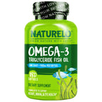 NATURELO Burpless Omega 3 Fish Oil Supplement, 1100mg, 60 Softgels | Triglyceride omega-3, omega 3 DHA EPA, liquid fish oil, 2 months supply