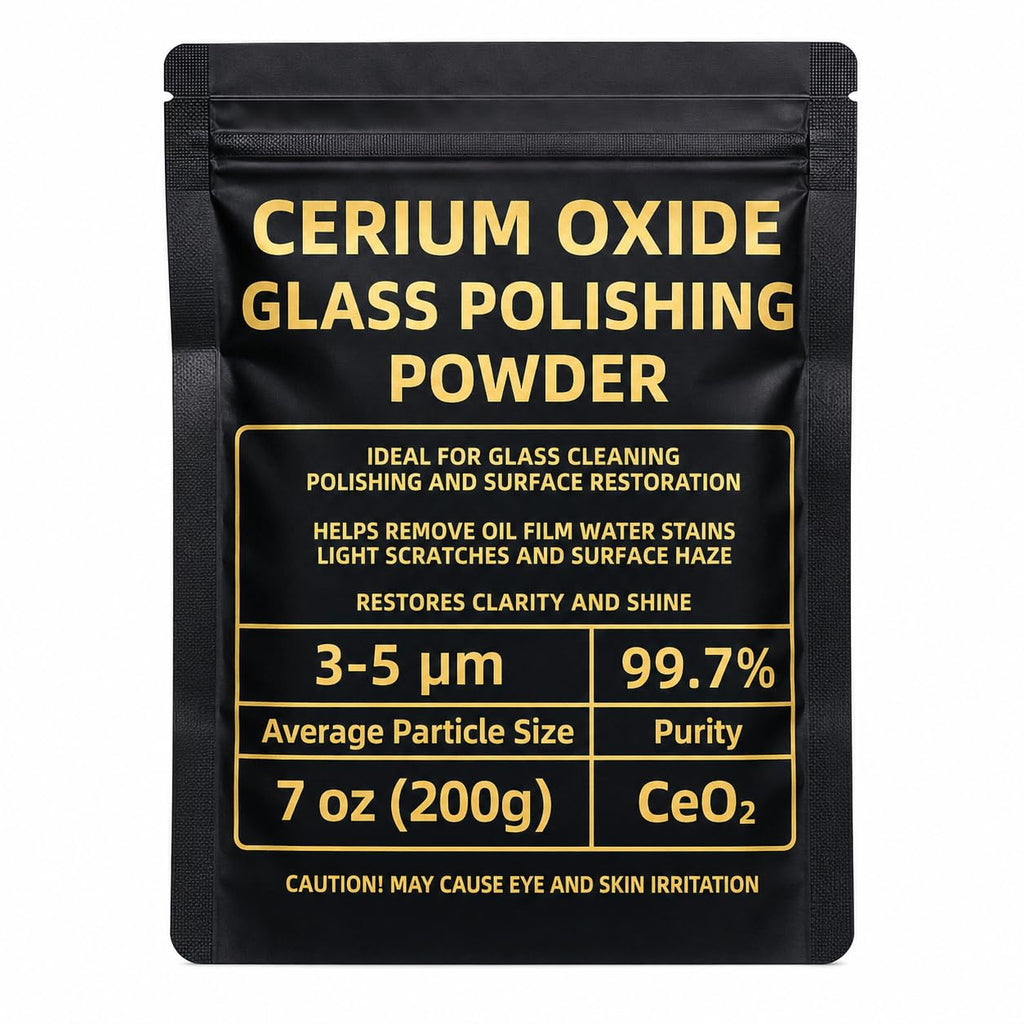 7oz (200g) 99% Cerium Oxide Glass Polishing Powder (3-5 Um) – Removes: Oil Films, Water Spots, Swirl Marks, Wiper Streaks, Removes Fine Scratches & Deep-Cleans Glass Surfaces.