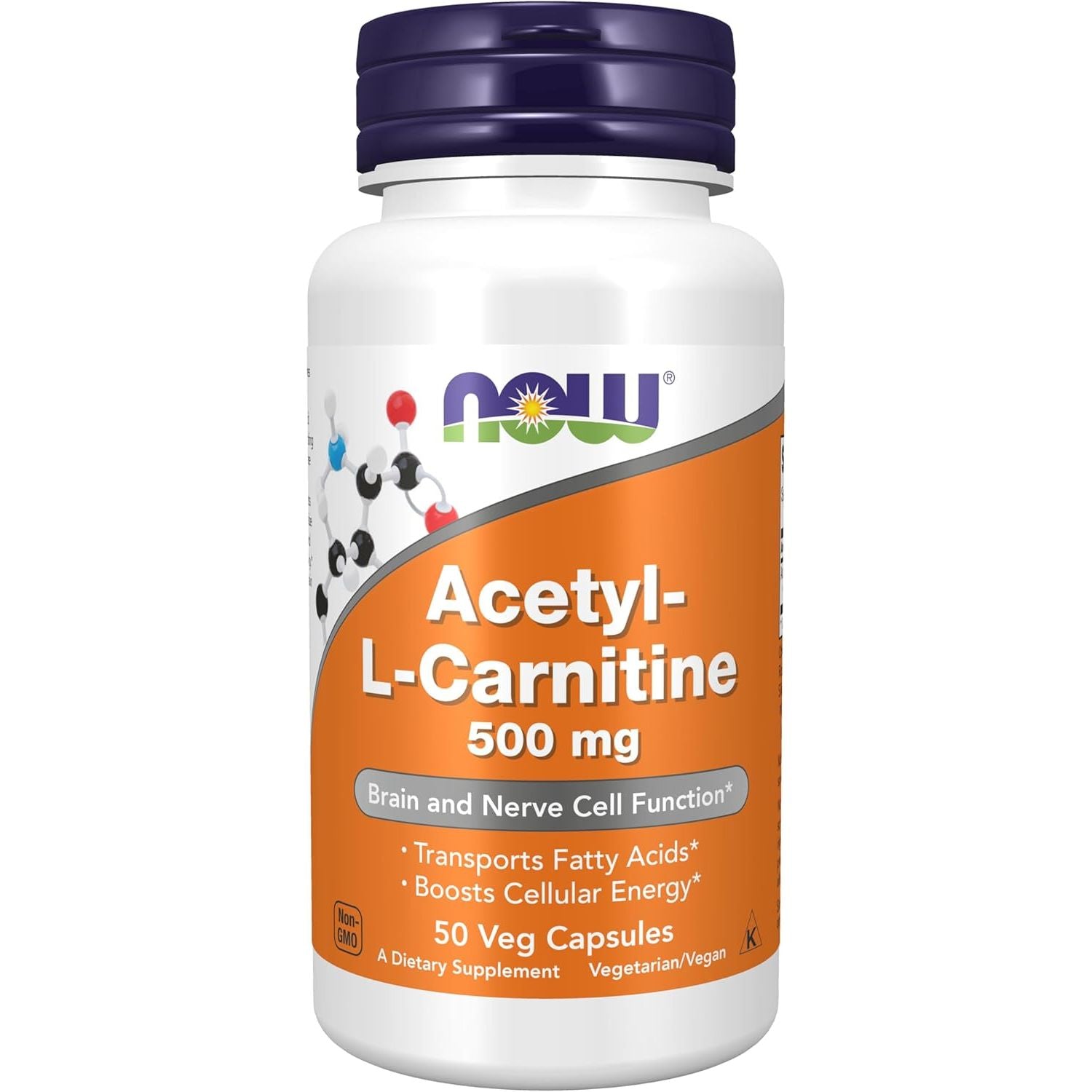 Buy now NOW Foods Supplements, Acetyl-L Carnitine 500 mg, Amino Acid, Brain And Nerve Cell Function*, 50 Veg Capsules at indiglob india