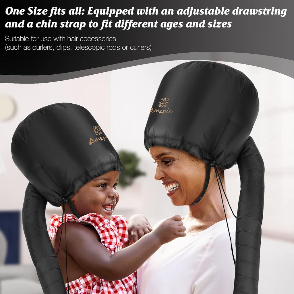 Buy now Bonnet Hood Hair Dryer Attachment - Soft, Adjustable Extra Large Bonnet Hair Dryer for Speeds Up Drying Time at Home, Easy to Use for Styling, Curling and Deep Conditioning (Black) at indiglob india