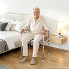 soundfuse 3 in 1 Bedside Commode Toilet for Seniors, Sturdy Dual-Crossbar