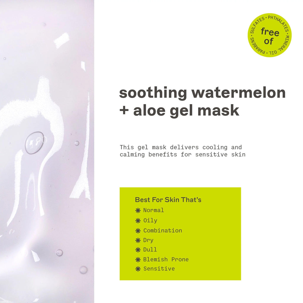 Buy now Freeman Soothing Watermelon & Aloe Gel Facial Mask, Hydrates, Nourishes, & Soothes Irritated Skin, Cooling, Calming Gel Face Mask, For Sensitive & Break-Out Prone Skin, 6 fl.oz. Tube, 1 Count at indiglob india