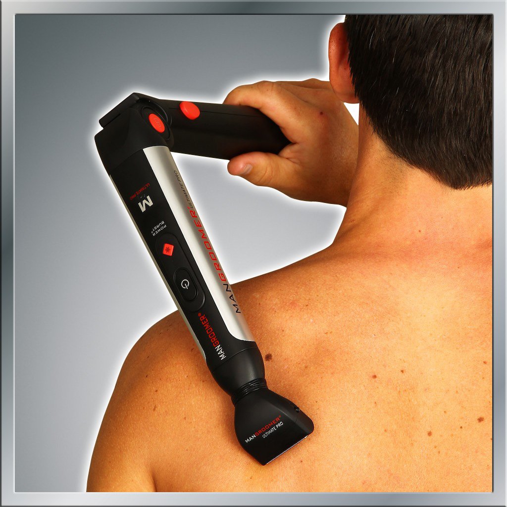 Buy now MANGROOMER - ULTIMATE PRO Back Shaver with 2 Shock Absorber Flex Heads, Power Hinge, Extreme Reach Handle and Power Burst at indiglob india