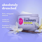 eos Cashmere Whipped Oil Body Butter, Vanilla Cashmere, 72 Hour Weightless Moisture For Dry Skin, Rich Formula and Deep Hydration, Body Care, 10 oz