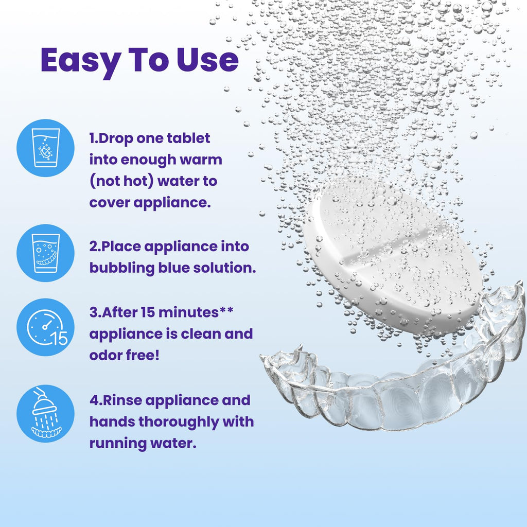Retainer Brite – Aligner Cleaning Tablets for Invisalign, Mouth Guard Cleaner, Night Guard Cleaner and other Dental Appliances. FDA Registered and Made in USA. 192 Tablets – 6 Month Supply