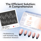 Modelones Short Almond Nail Tips, 360 pieces in 15 sizes. Flexible, stain-resistant, and no filing required. Order online today!