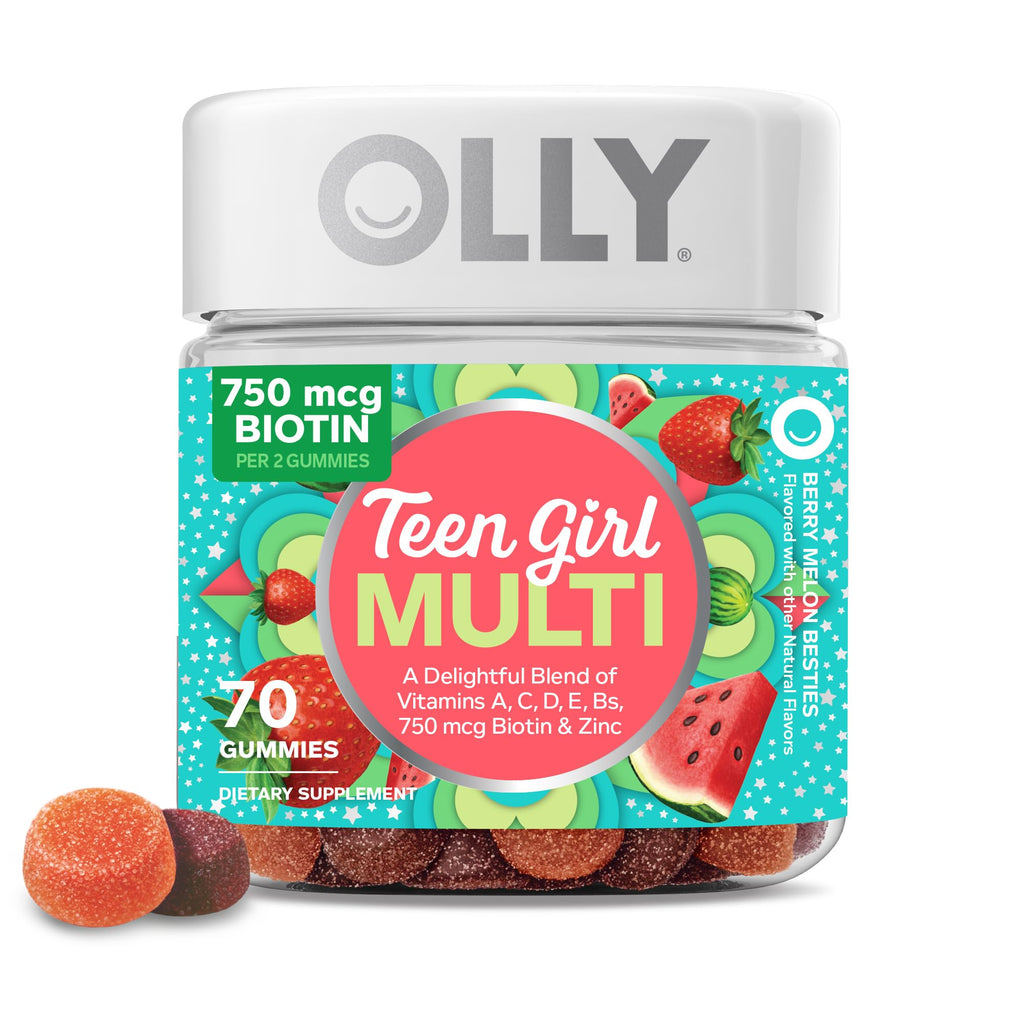 OLLY Teen Girl Multi Gummy, Healthy Skin and Immune Support*- 100 Count