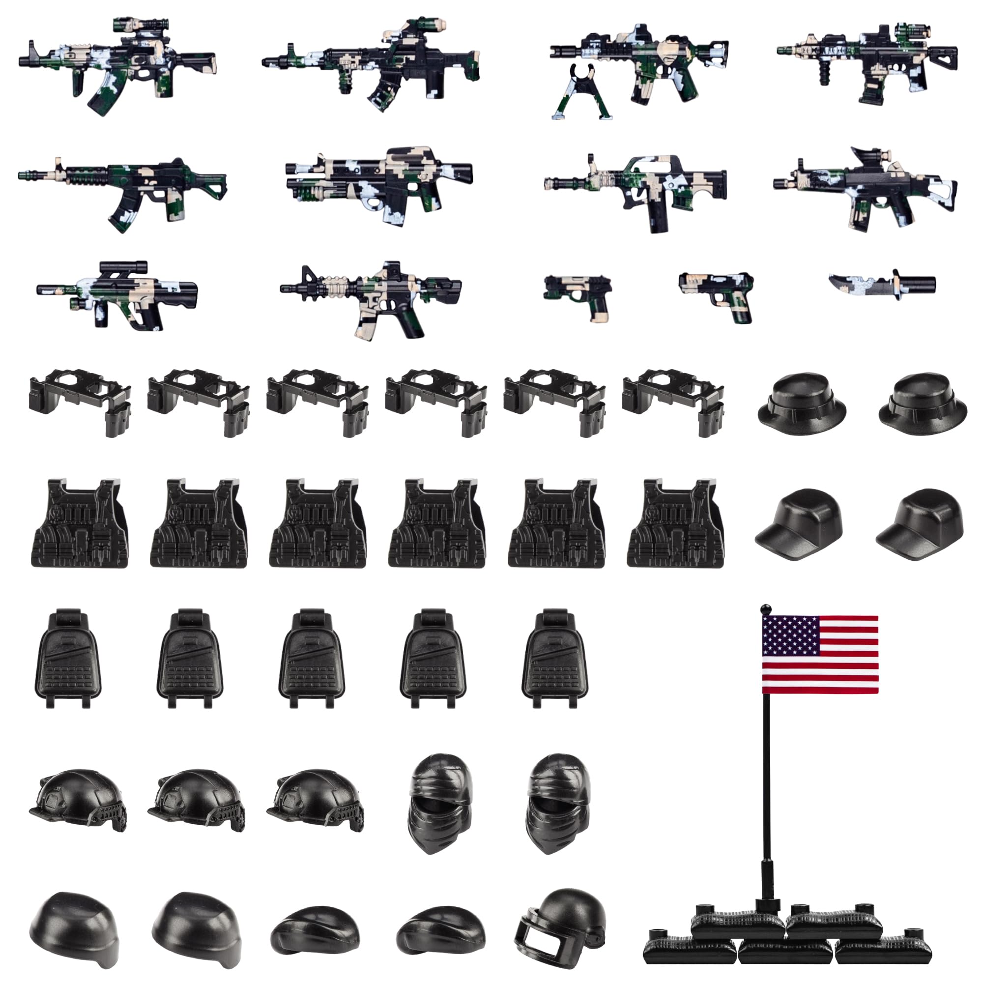 Buy now 83 Pcs Toy Soldiers Figures US Army Battle Toy Set - Weapons Pack Military Weapon Battle Building Blocks Compatible with Major Brand, 3 Years Old and up U.S Camouflage Weapons(51pcs) at indiglob india