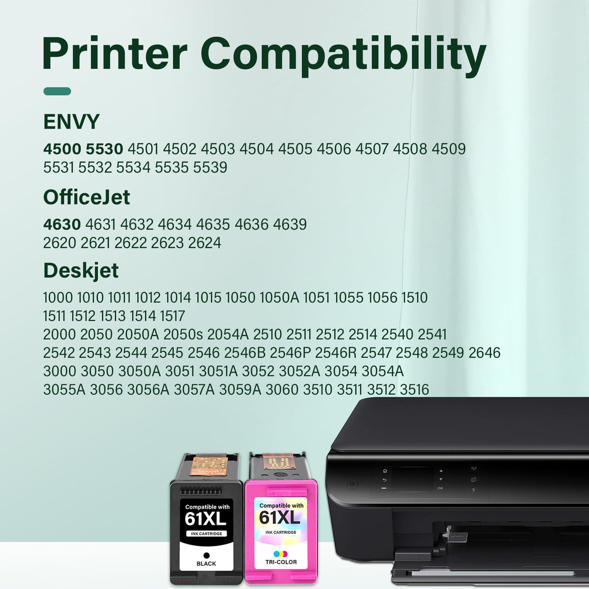 61XL 61 4500 5530 Ink Cartridge for HP Printers Black and Color Combo Pack