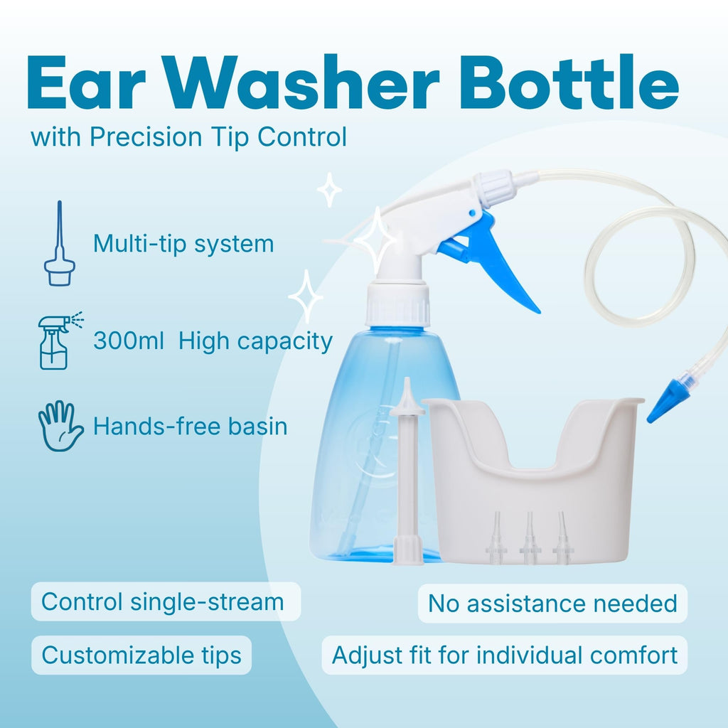 Medi Grade Ear Wax Removal Kit, 300ml Ear Washer Bottle, Basin and Tips