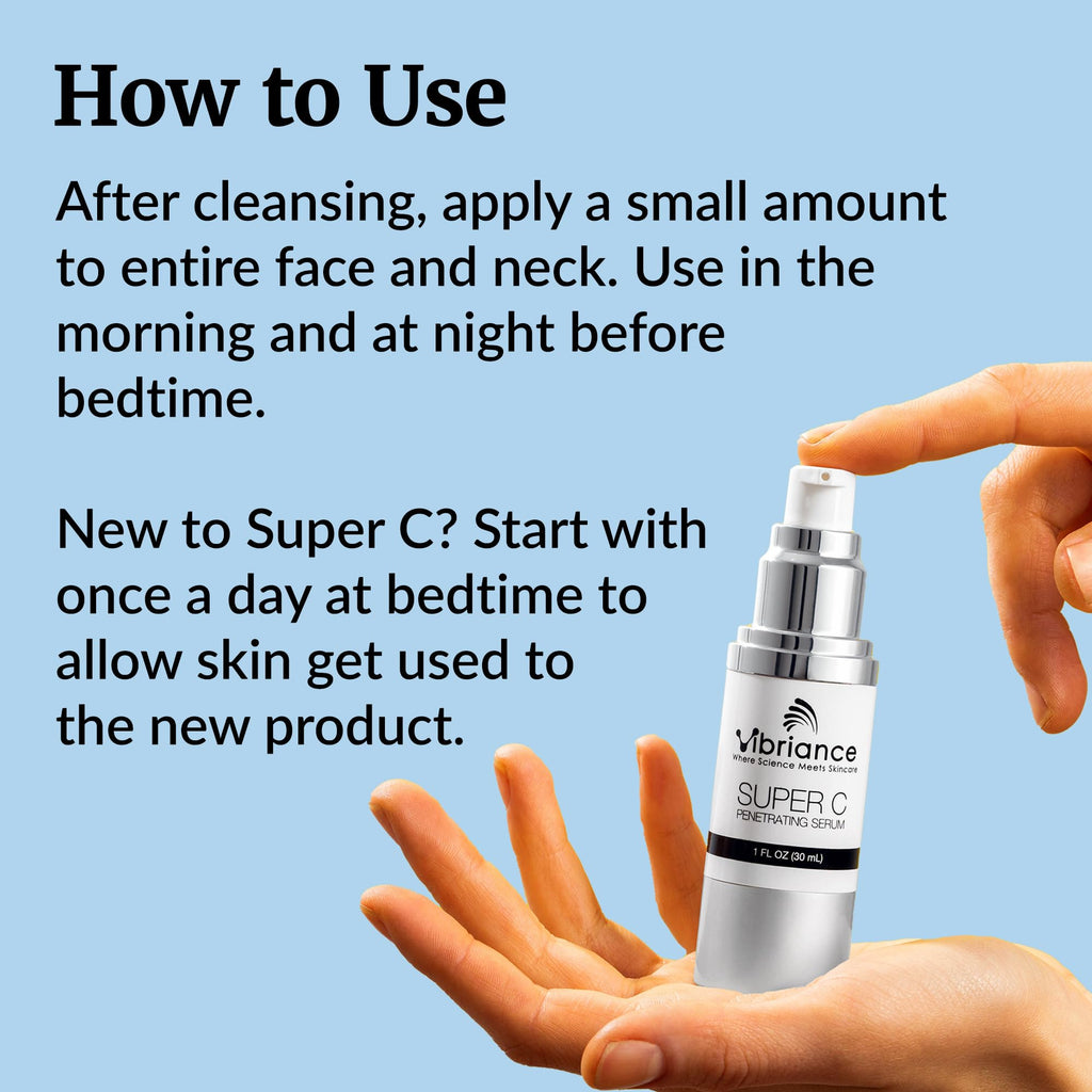 Vibriance Super C Vitamin C Serum for Mature Skin, 1 fl oz | All-in-One Vitamin C, Hydrates, Firms, Lifts, Smooths, Targets Age Spots, Wrinkles