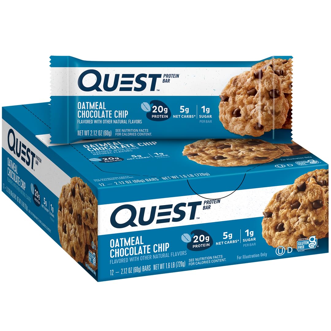 Buy now Quest Nutrition Chocolate Brownie Protein Bar, 20g Protein, 1g Sugar, 4g Net Carb, High Fiber, Gluten Free, 12 Count at indiglob india