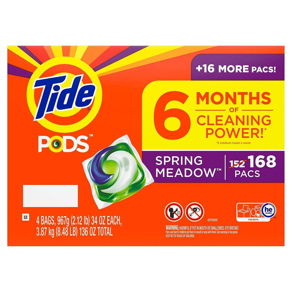Buy now Tide PODS Liquid Laundry Detergent Pacs, Spring Meadow (168 ct.) at indiglob india