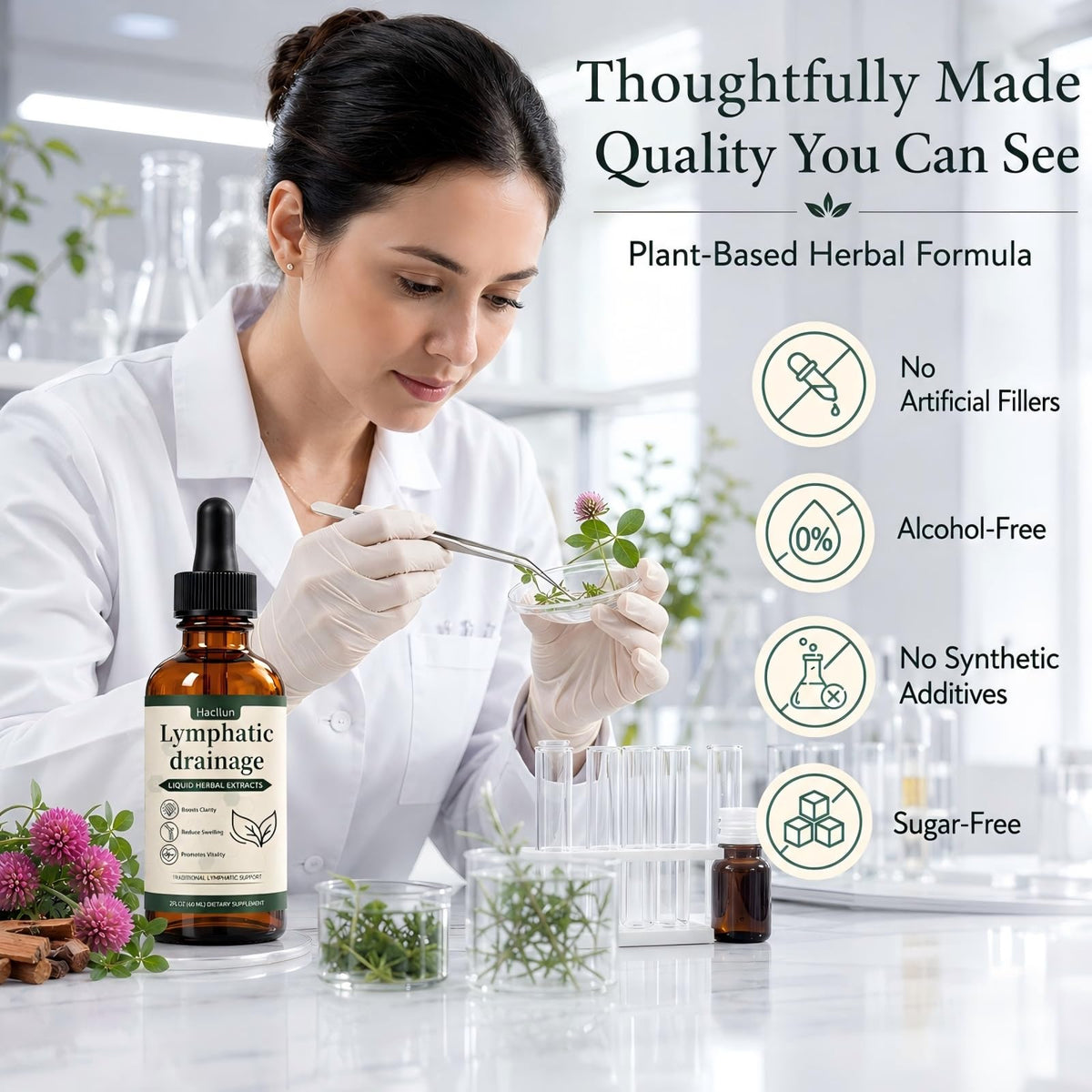 Lymphatic Drainage–Lymphatic Drainage Drops Cleanse & Bloat Relief Supports Lymphatic Health (2 Fl Oz)