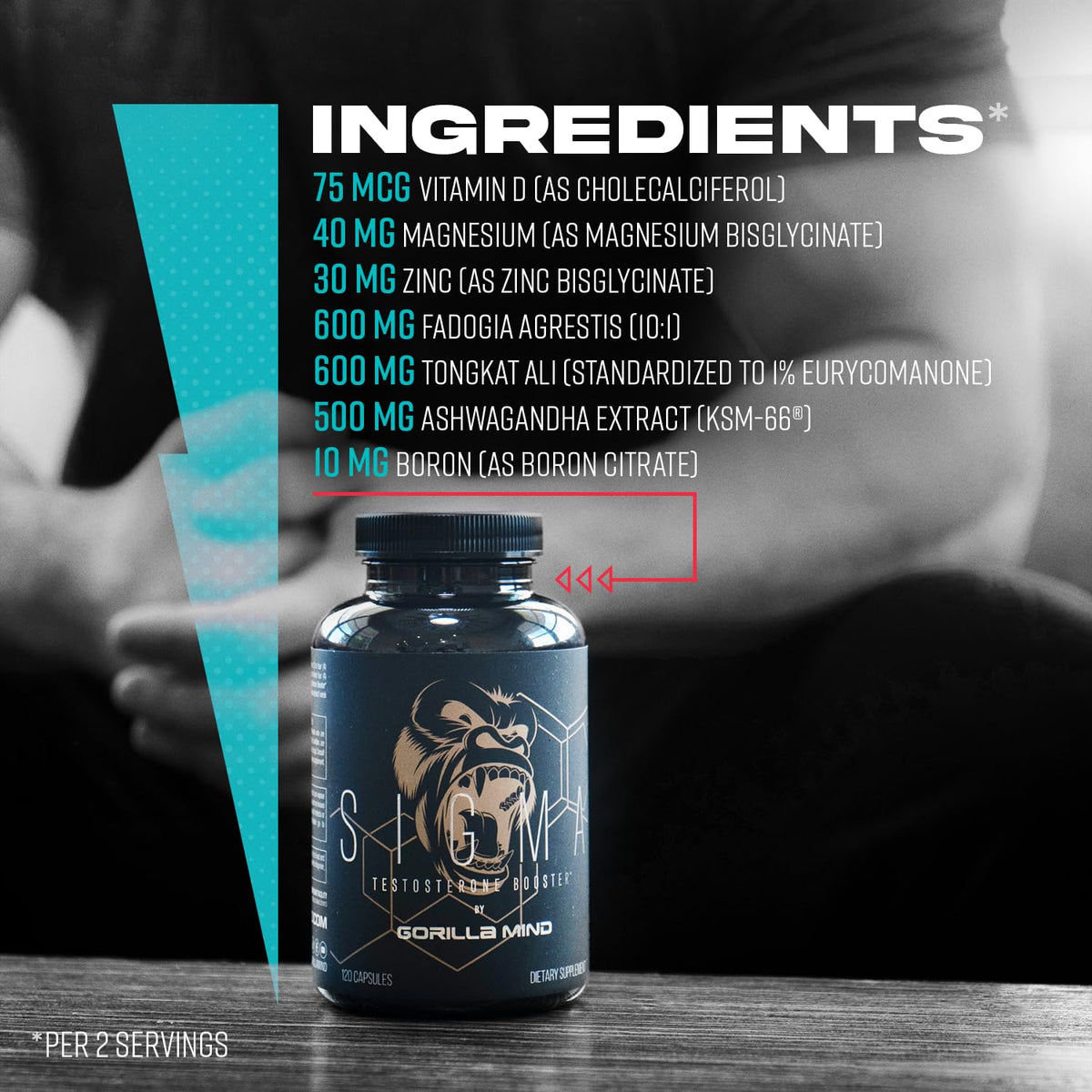 Gorilla Mind Sigma Testosterone Booster (120 Capsules)